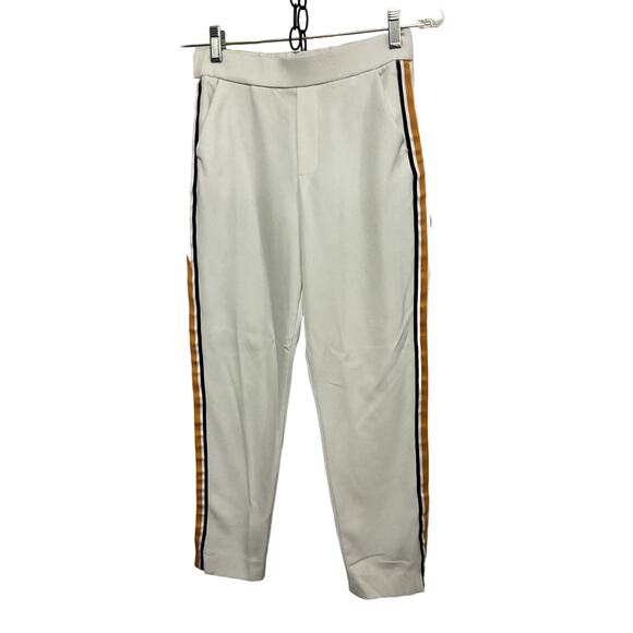 Zara TRF Size XS White Striped Side Crop Pant - Picture 1 of 14